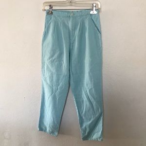 Light blue linen vintage trousers